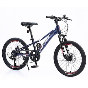 20 in. Mountain Bike for Girls and Boys Mountain shimano 7-Speed Bike in Blue