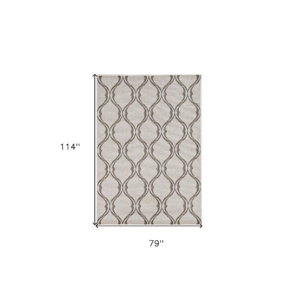 Ivory 7 ft. x 10 ft. Woven Polypropylene Rectangle Indoor/Outdoor Area Rug
