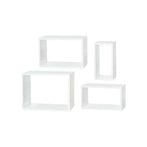Dolle WINDOWS 15.7 in. x 11.8 in. x 8.9 in. White MDF Decorative Wall Shelf with Brackets (4-pk)