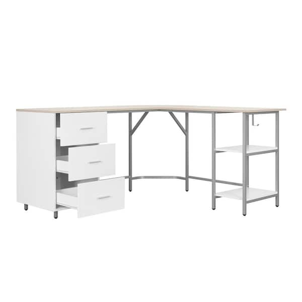 Techni Mobili Modern Design Computer Desk with Storage, Sand