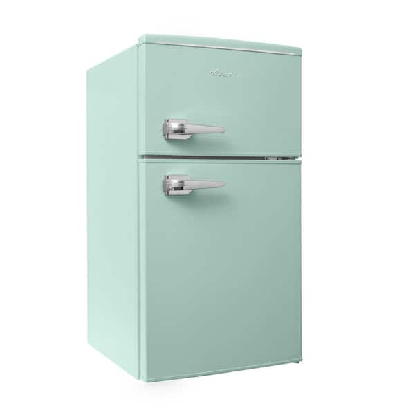 3.0 cu. ft. Retro 2 Door Mini Fridge in Green with Freezer