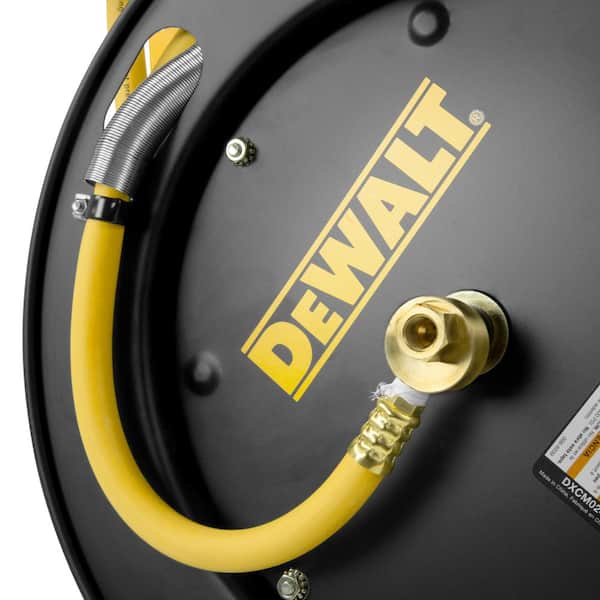 DEWALT DXCM024-0345 Hose Reel Automatic Retraction Enclosed Air Hose Reel,  Yellow : : Home Improvement
