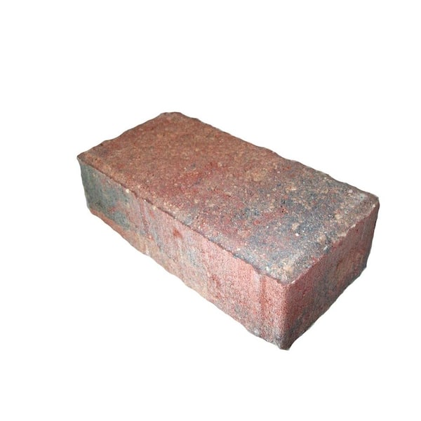 Oldcastle 8 in. x 4 in. x 2.25 in. Bentcreek Red/Charcoal/Tan Concrete Paver