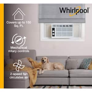 5,000 BTU 115V Window Air Conditioner Cools 150 Sq. Ft. with Dehumidifier and Washable Filterin White