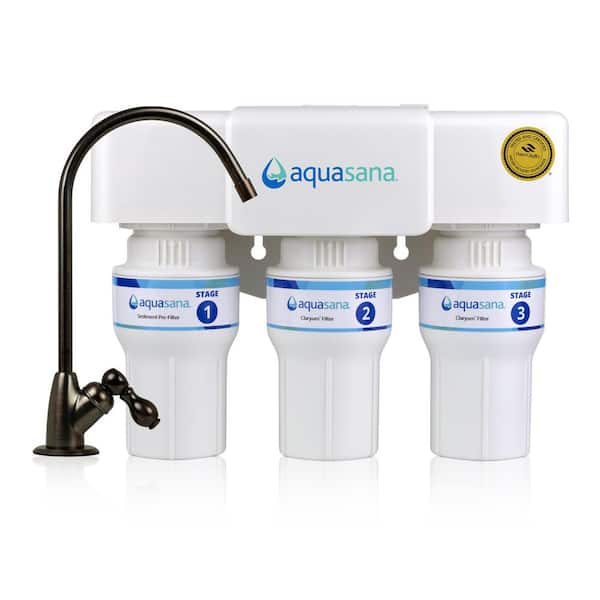 Under Sink Drinking Water Filter : 3-Stage : Reduce up to 99.99% of 78 Contaminants : Oil-Rubbed Bronze Faucet