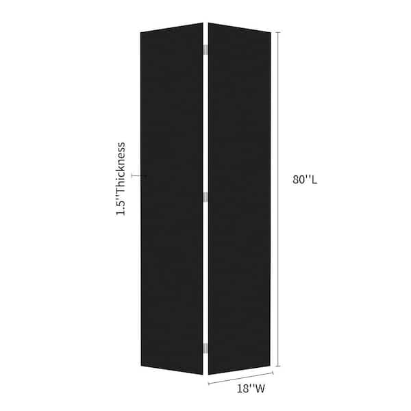 Modern flat panel 36 in. x 79 in. Solid Core Black Finished Vinyl Bi-fold Door With Hardware kit