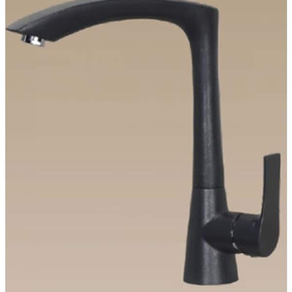 Unbranded Single Handle Deck Mounted Standard Kitchen Faucet with Deckplate Included in Stainless Steel