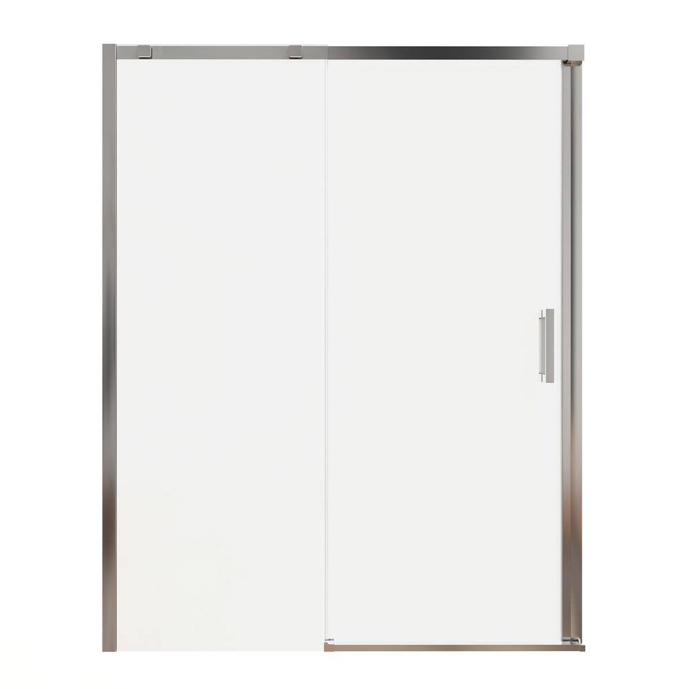 OLUMAT 60 in. W x 74 in. H Sliding Frameless Shower Door in Chrome with ...