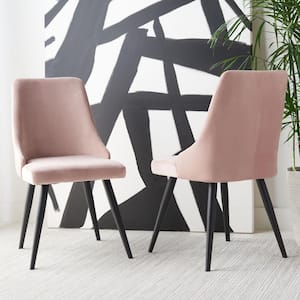 Zoi Dusty Blush/Black 16.14 in. Wood Dining Chair (Set of 2)