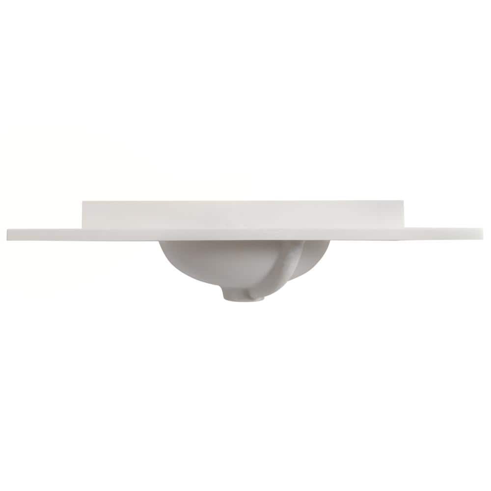 Ivory Swirl 37-Inch Cultured Marble Vanity Top with Integrated Backsplash