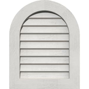 17" x 17" Round Top Primed Rough Sawn Western Red Cedar Wood Paintable Gable Louver Vent Non-Functional