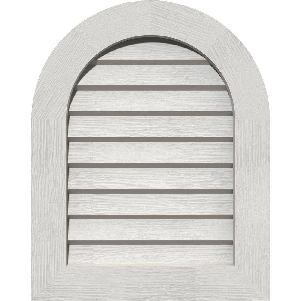 "19"" x 35"" Round Top Primed Rough Sawn Western Red Cedar Wood Gable Louver Vent Non-Functional" price history on PriceWatchPro