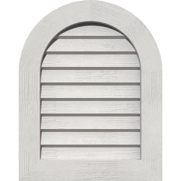 25" x 35" Round Top Primed Rough Sawn Western Red Cedar Wood Gable Louver Vent Non-Functional