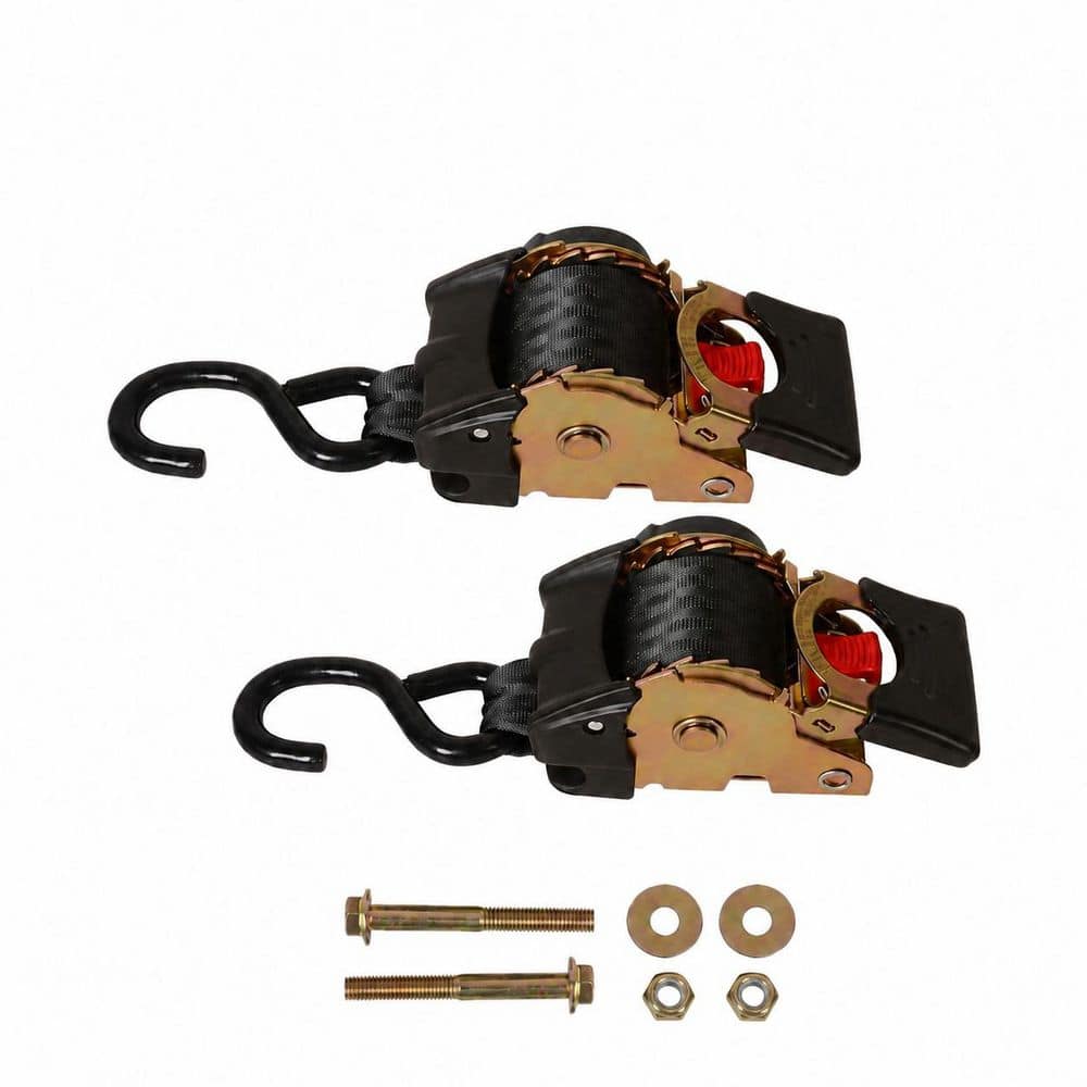 9 ft. x 2 in. Bolt-On Auto Retracting Ratchet Straps Fastener Transom Tie Down Trailer Strap 2-Pack price history on PriceWatchPro
