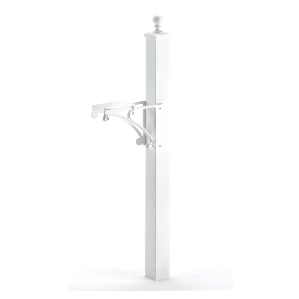 UPC 719455160046 product image for Deluxe Mailbox Post and Brackets in White | upcitemdb.com