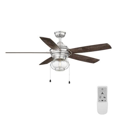 Raina 52 in. LED Brushed Nickel Ceiling Fan with Light and WiFi Remote Control works with Google Assistant and Alexa