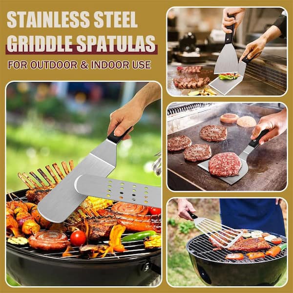 BBQ Grill Set,Stainless Steel Barbecue Tools 25pcs,Useful Grilling  Accessories with 12 Grilling Skewers for Family Camping Backyard Barbecue,Kitchen  Utensils