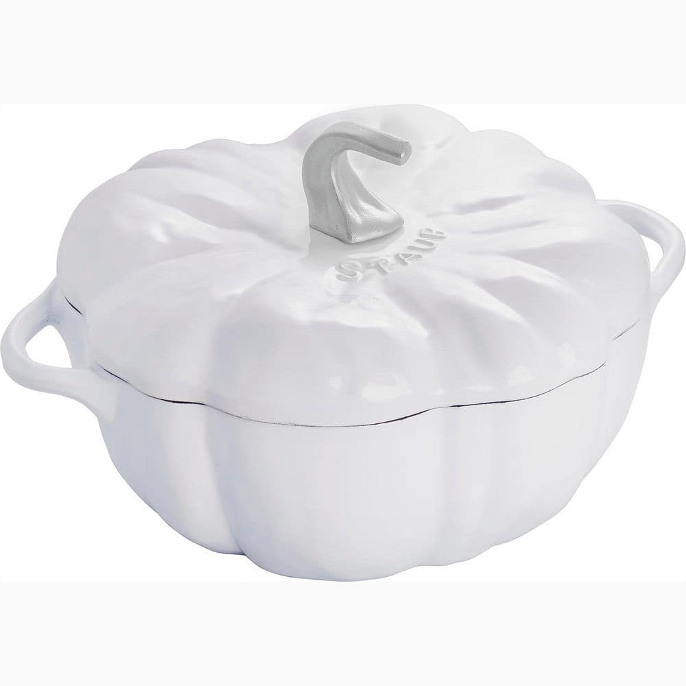 Cast Iron 3.5 qt. Pumpkin Cocotte with Stainless Steel Silver Knob - White price history on PriceWatchPro
