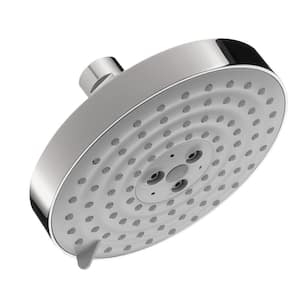 3-Spray 5.4 in. Single Wall Mount Fixed Rain Shower Head in Chrome