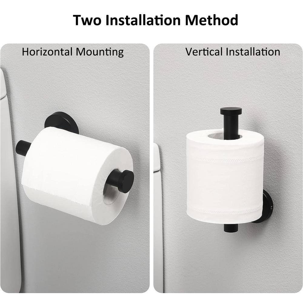 Matte Black Stainless Steel Wall-Mounted Toilet Paper Holder