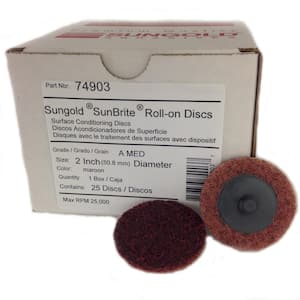 2 in. Maroon Medium Non Woven Surface Conditioning Type R Quick Change Discs (25-Box)