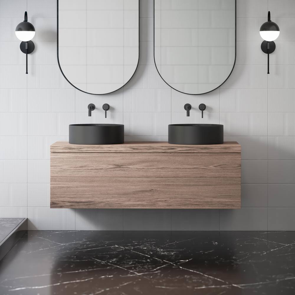 Beau 16.5" Matte Black Round Ceramic Vessel Sink