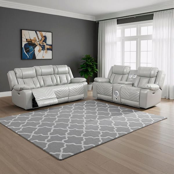 Lazzara Durant 87 in. W Pillow Top Arm Faux Leather Rectangle 2