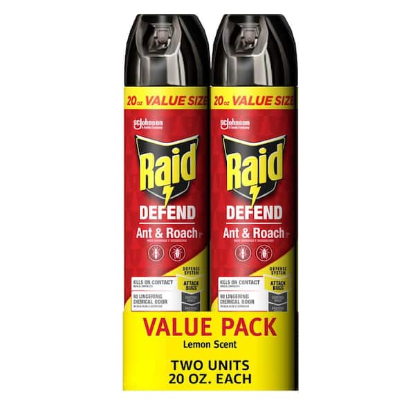Defend Ant and Roach Insect Killer, Indoor Insecticide, Residual Killing Power, Lemon Scent, 20 oz. (2-Pack)