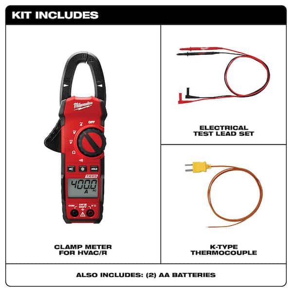 Milwaukee Digital Clamp Meter for HVAC/R 2236-20 - The Home Depot
