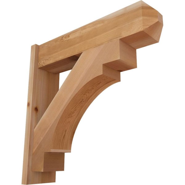 Ekena Millwork 8 in. x 30 in. x 30 in. Merced Craftsman Smooth Western Red Cedar Outlooker