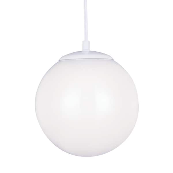 Generation Lighting Hanging Globe 1-Light White Pendant with LED Bulb