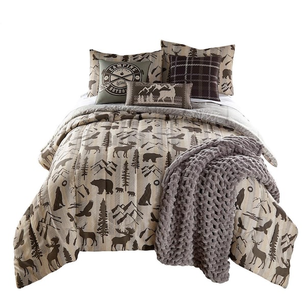 DONNA SHARP Forest Weave 3-Piece Multi-Color Polyester King Comforter Set