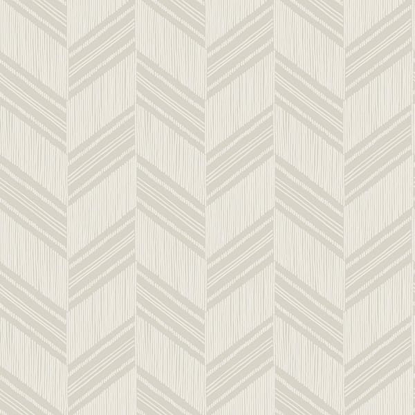 Seabrook Designs Boho Chevron Cinder Gray and Ivory Striped Paper Strippable Roll (Covers 56.05 sq. ft.)