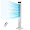 Adrinfly 11.81 in. Portable Tower Fan 3 Speeds Wind Modes Remote Control Standing Bladeless Floor Fans 43 in. Tall in White SNSA04-4IN056