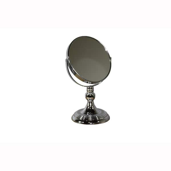 ORE International 12.25 in. Silver Chrome Round 5x Magnify Makeup Mirror