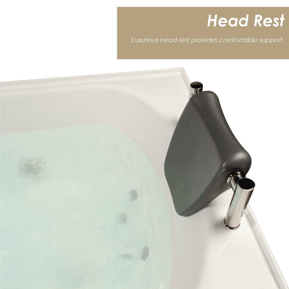 Lexi 59.5" White Acrylic Rectangular Alcove Whirlpool Bathtub with Jets