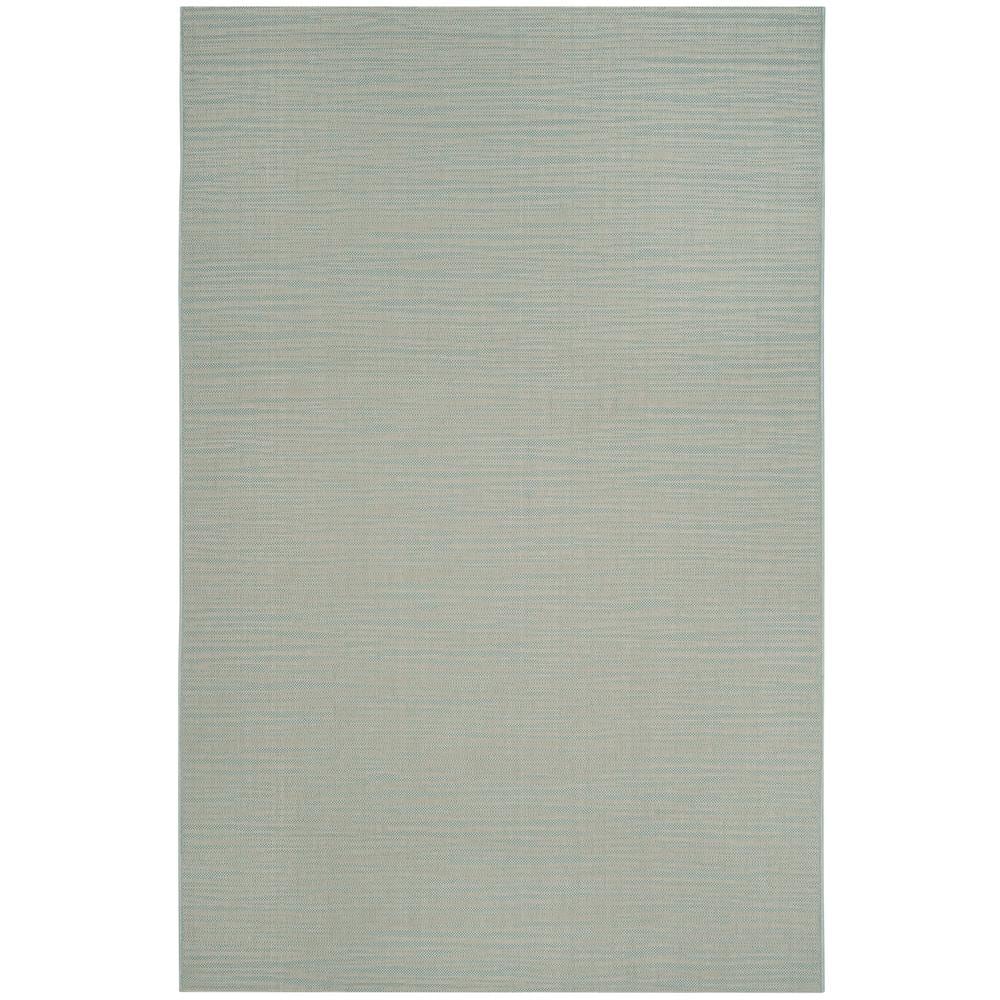 SAFAVIEH Courtyard Aqua/Cream 5 ft. x 8 ft. Solid Indoor/Outdoor Patio  Area Rug