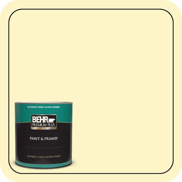 BEHR PREMIUM PLUS 1 qt. #PPL-20 Dancing Butterfly Semi-Gloss Enamel Exterior Paint & Primer