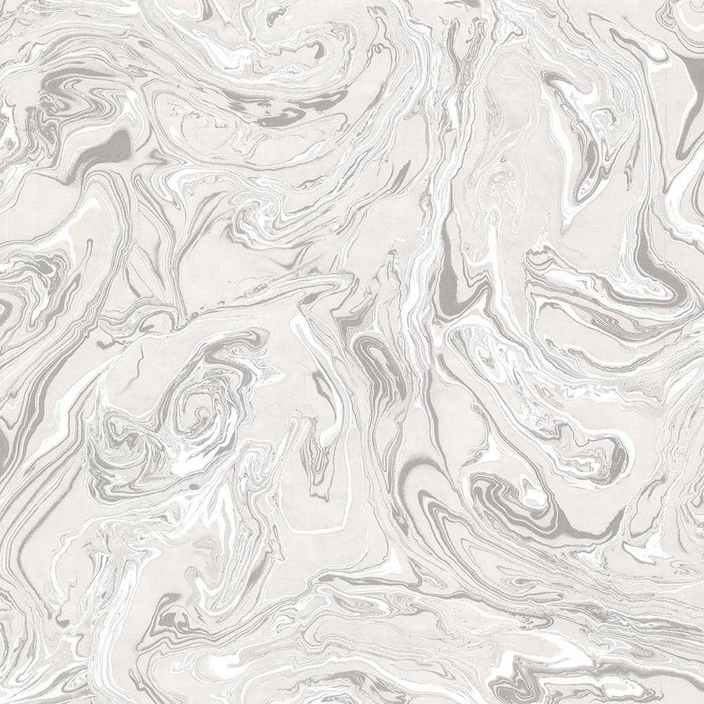 Light Gray and Off White Marble Pattern Gold Abstract Removable