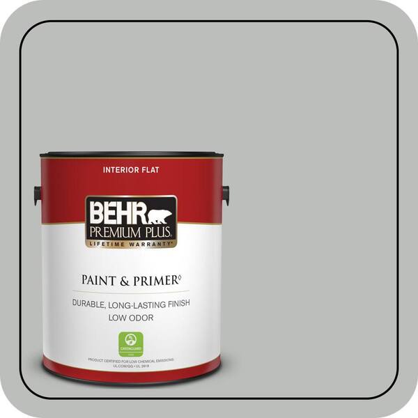 BEHR PREMIUM PLUS 1 gal. Home Decorators Collection #HDC-NT-23G Alaskan Gray Flat Low Odor Interior Paint & Primer