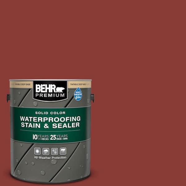 BEHR PREMIUM 1 gal. #PPF-30 Deep Terra Cotta Solid Color Waterproofing Exterior Wood Stain and Sealer