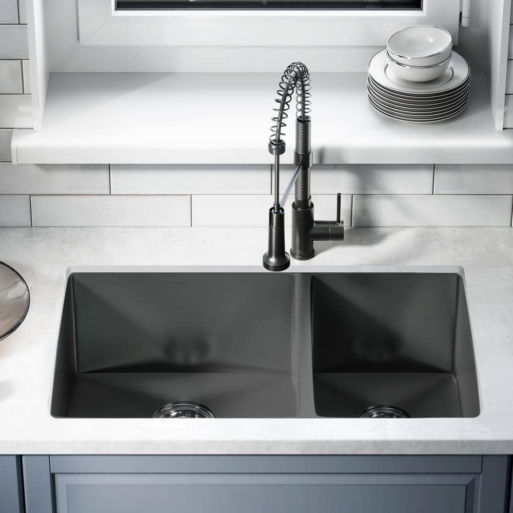 Rivage Stainless Steel 33 in. Double Bowl Undermount Kitchen Sink price history on PriceWatchPro