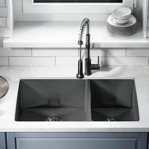 Rivage Stainless Steel 33 in. Double Bowl Undermount Kitchen Sink