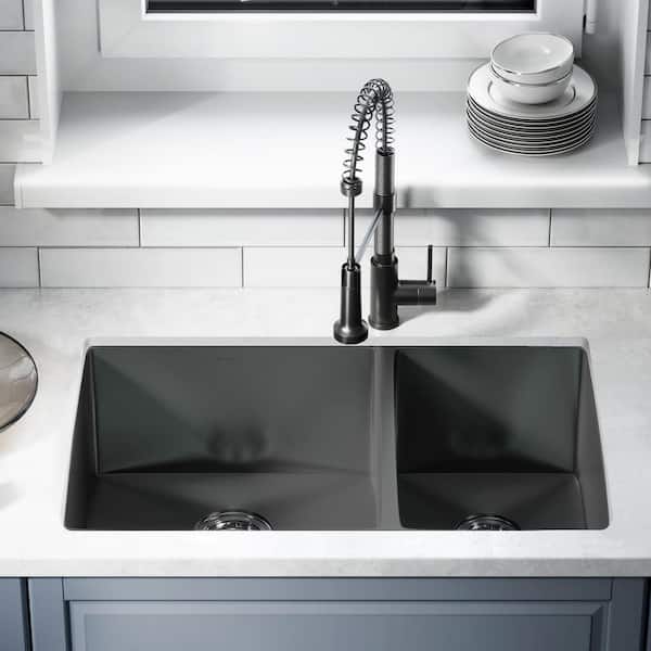 Swiss Madison Rivage Stainless Steel 33 in. Double Bowl Undermount Kitchen Sink