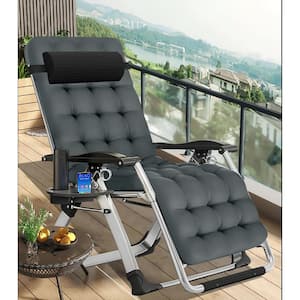 Premium Textilene Fabric Zero Gravity Chair, Folding Portable Patio Lounger with Pearl Cotton Pad, Cup Holder, Headrest
