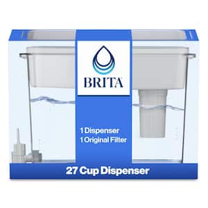 UltraMax 27-Cup Extra Large Filtered Water Dispenser in Gray with 1-Standard Filter, BPA Free