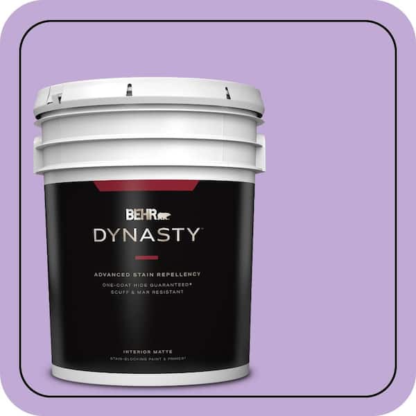 BEHR DYNASTY 5 gal. #MQ4-59 Purple Gladiola One-Coat Hide Matte Interior Stain-Blocking Paint & Primer