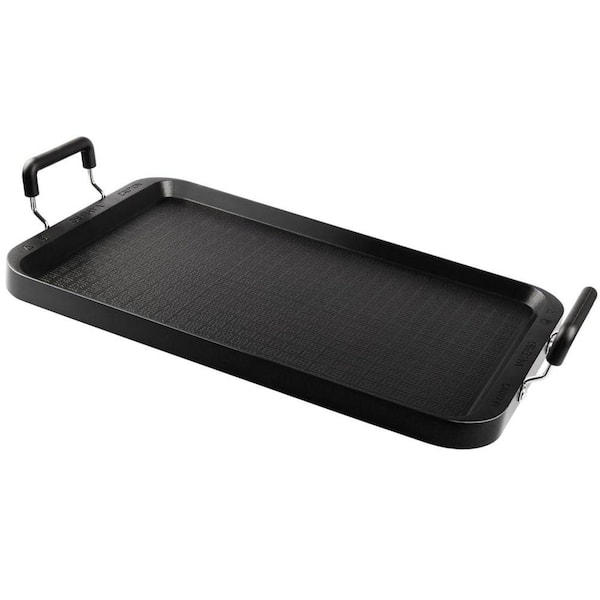 Stove Top Flat Griddle 17 in. x 10.5 in. Aluminum Non-Stick Ceramic Coating Gas Electric Grill Pan