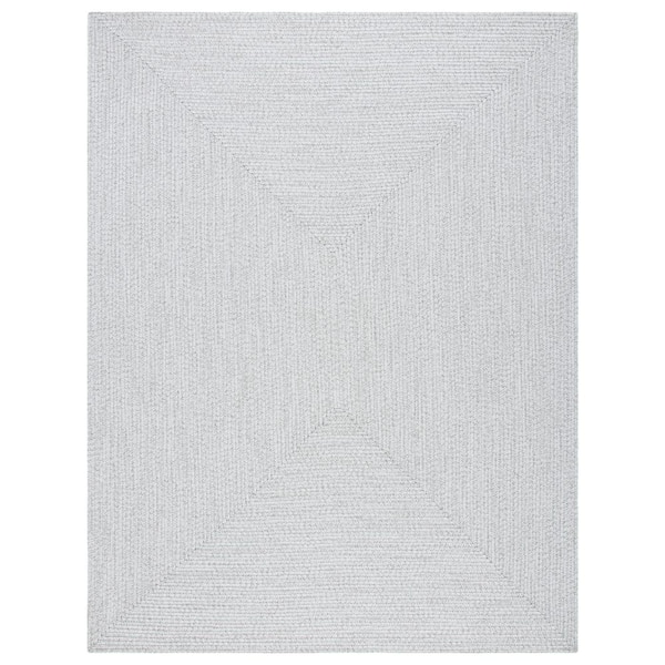SAFAVIEH Braided Silver/Gray 9 ft. x 12 ft. Solid Color Gradient Area Rug