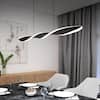 Artika Finley Linear 30-Watt Modern Black 5CCT Integrated LED Hanging Pendant Light Fixture for Dining Room or Kitchen